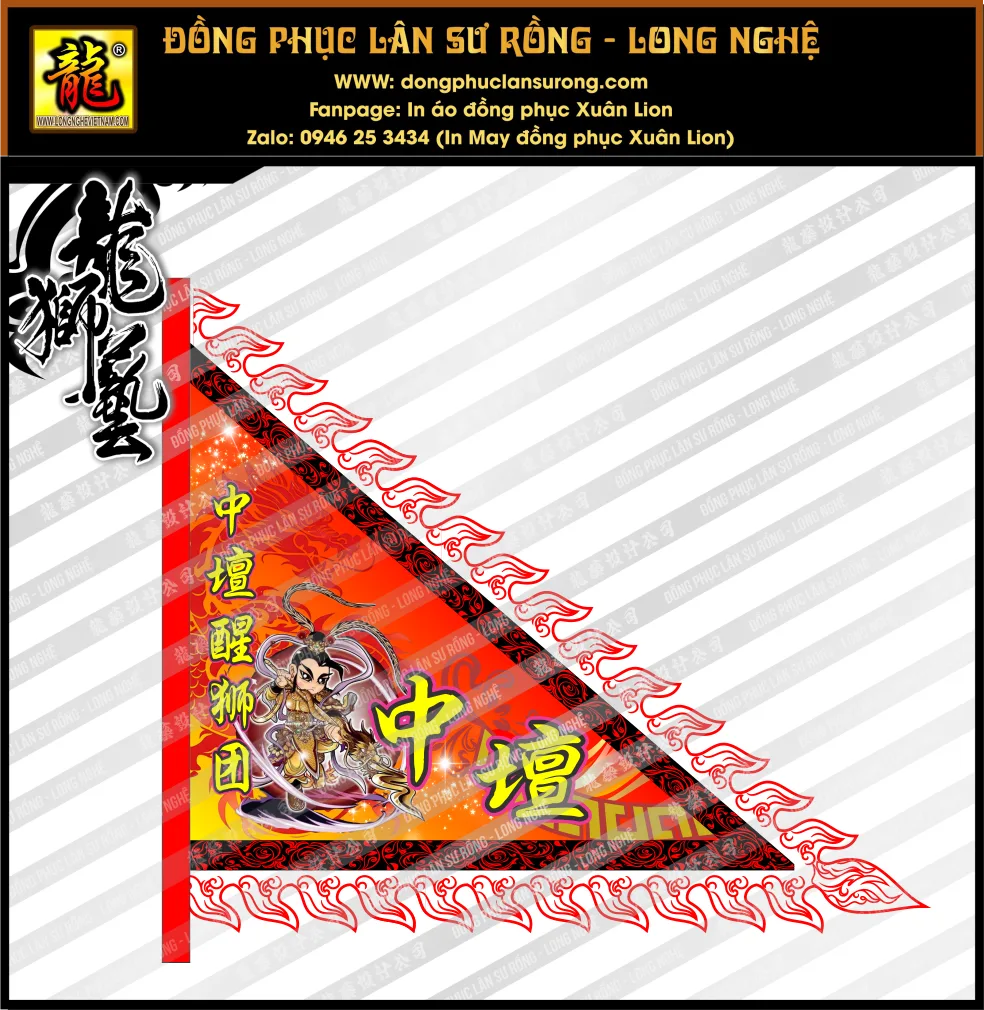 CỜ TAM GIÁC SIZE ĐẠI - CỜ MÚA LÂN HỒNG HÀI NHI