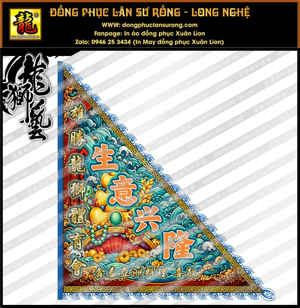 CỜ TAM GIÁC SIZE ĐẠI - CỜ MÚA LÂN JOH SINGAPORE 2