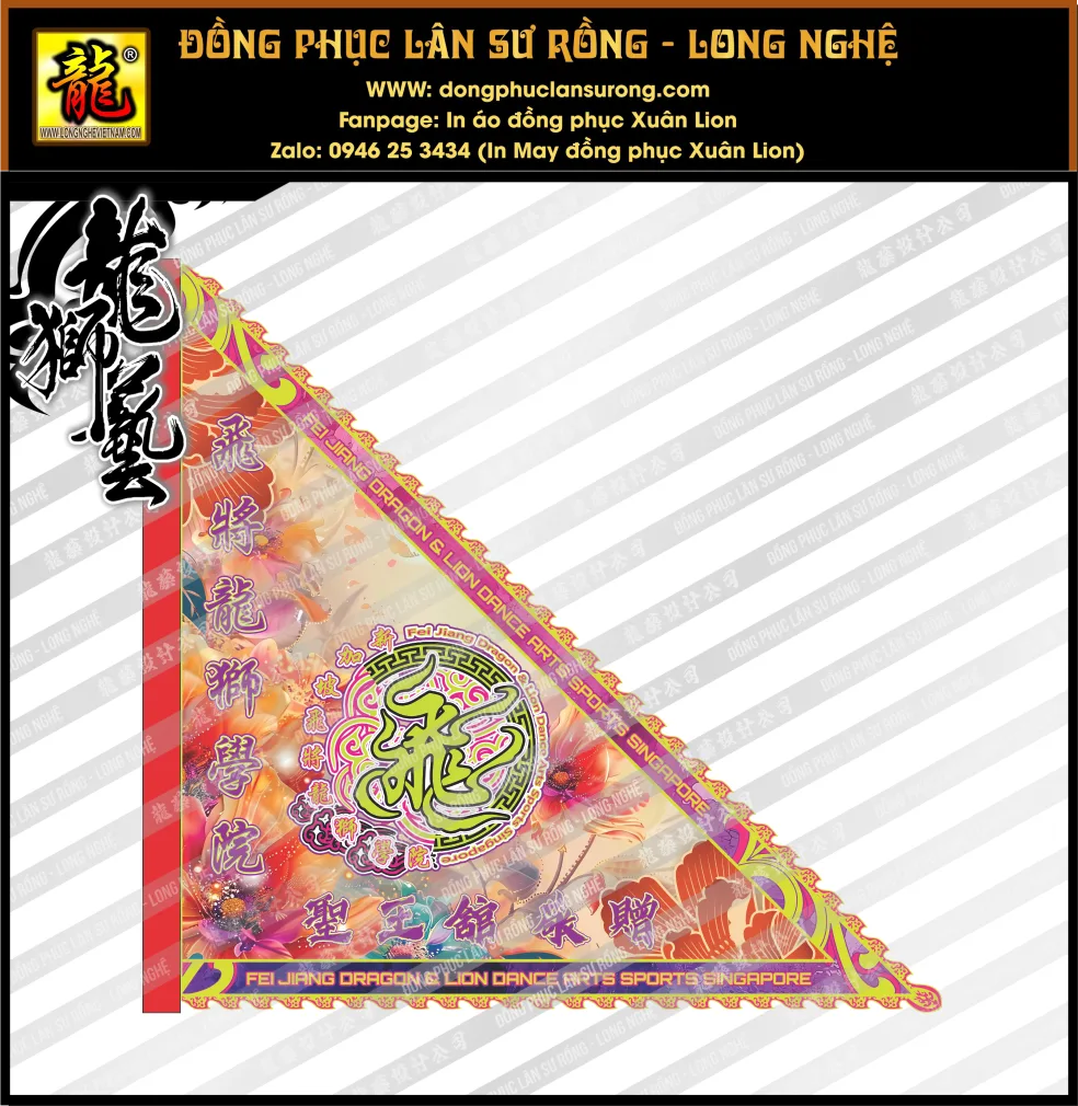 CỜ TAM GIÁC SIZE ĐẠI - CỜ MÚA LÂN SINGAPORE 11