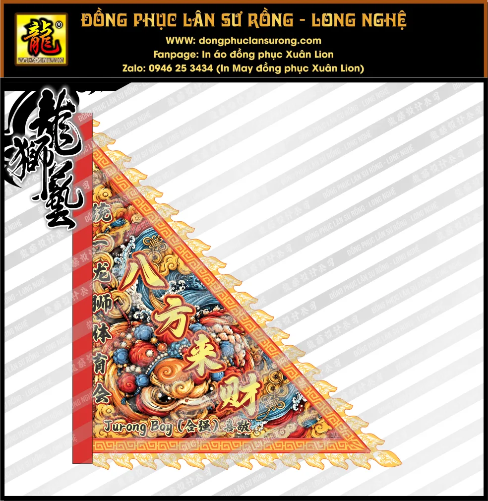 CỜ TAM GIÁC SIZE ĐẠI - CỜ MÚA LÂN SINGAPORE 3