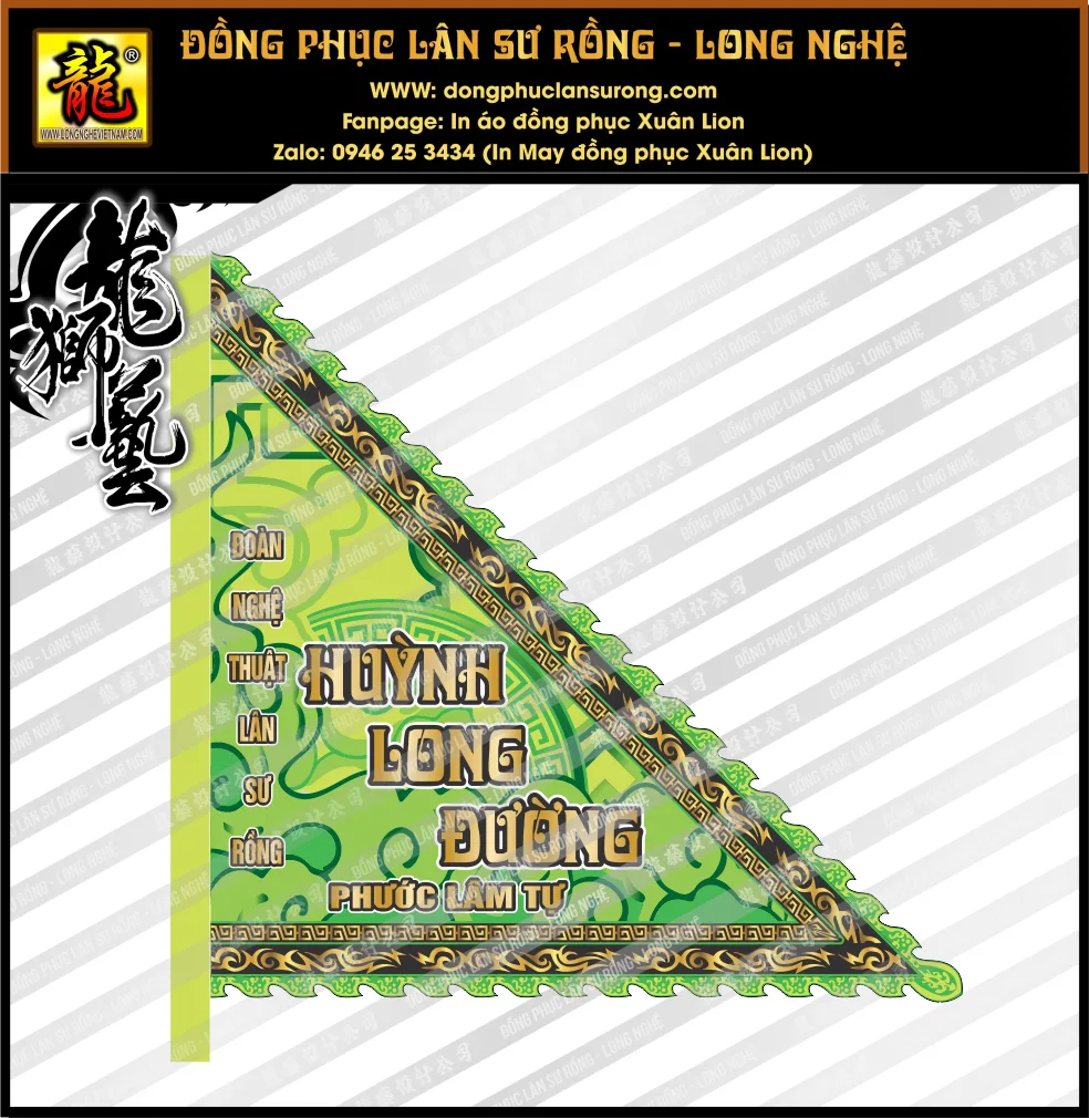 CỜ TAM GIÁC SIZE ĐẠI - MÚA LÂN HUỲNH LONG ĐƯỜNG